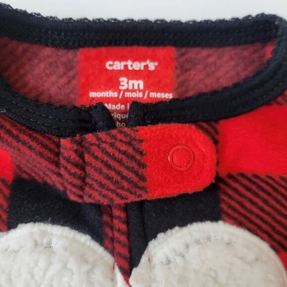 Carter's Baby Microfleece Buffalo Plaid Sleep & Play Footie Size 3M Christmas - Picture 5 of 5